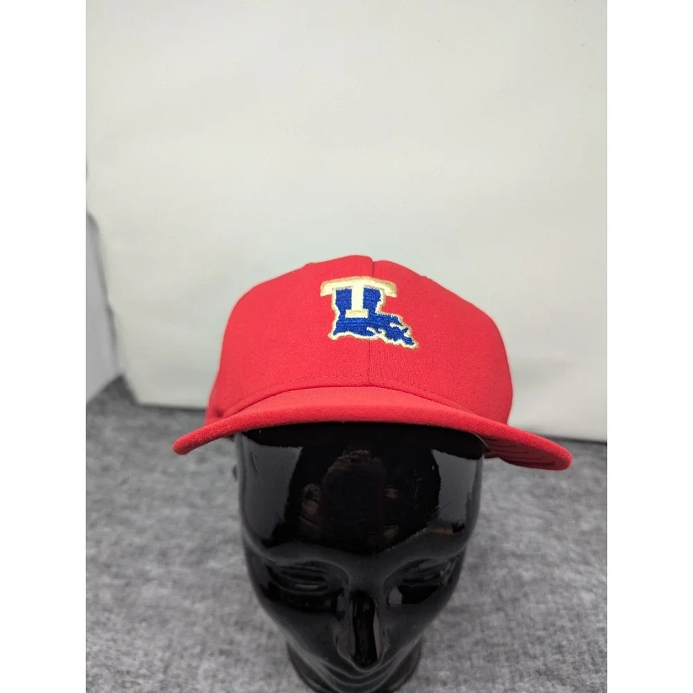 Vintage‎ Louisiana Tech Bulldogs Hat AJD Red Logo Nylon Double Knit Made in USA